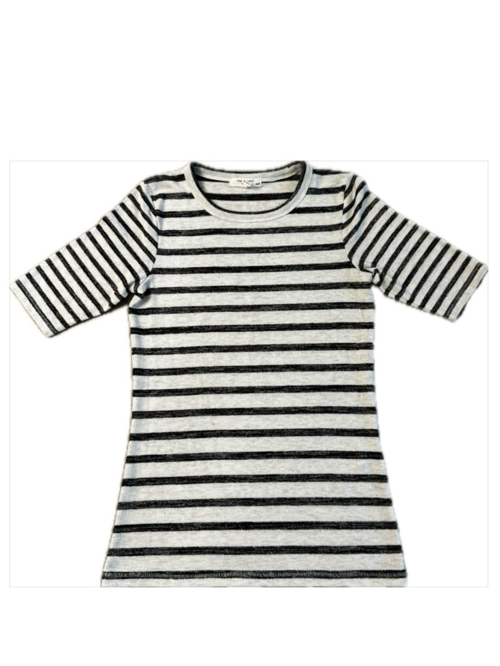 💕 NWOT Women’s Rag & Bone Knit White/Black Striped Scoop Neck S/S Top in x-small